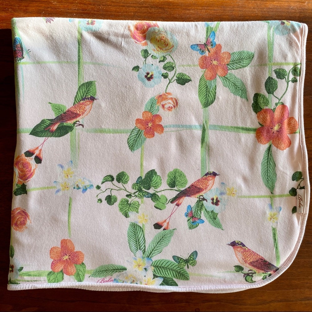 Ted Baker Baby Blanket Soft Birds Butterflies 26”x29”